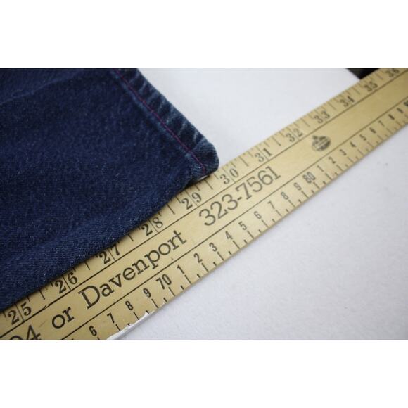 VTG Y2K Rave 4 Real Midrise Dark Wash Flair Wide Leg Jeans‎ Sz 5 purple - Picture 11 of 14